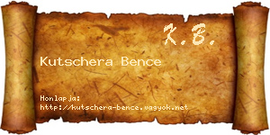 Kutschera Bence névjegykártya